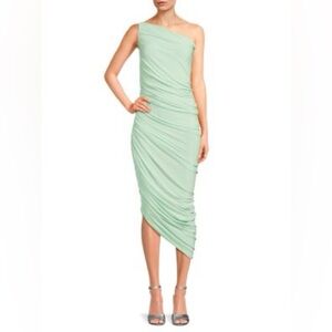 Norma Kamali One Shoulder Mint Dress
